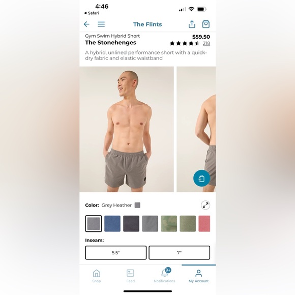 Chubbies Gym Hybrid Shorts (The Stonehenge’s) 5.5 Inseam Size Small - Picture 3 of 4